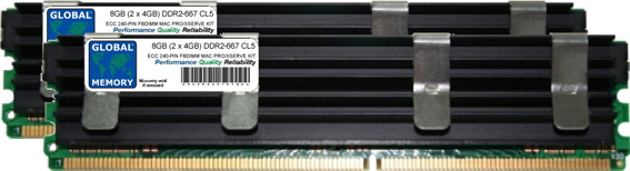 8GB (2 x 4GB) DDR2 667MHz PC2-5300 240-PIN ECC FULLY BUFFERED DIMM (FBDIMM) MEMORY RAM KIT FOR MAC PRO (ORIGINAL/ MID 2006) - Click Image to Close